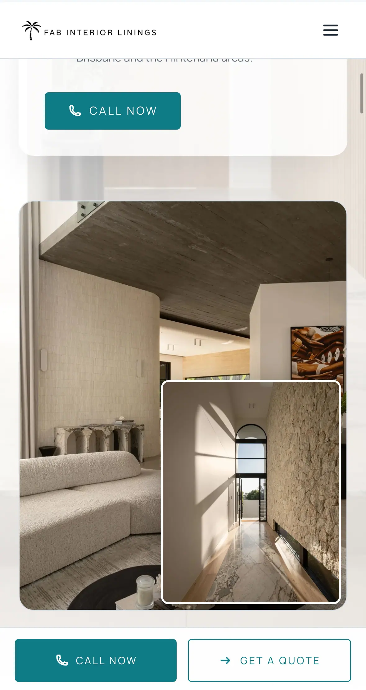 FAB Interior Linings on a phone, screen 2