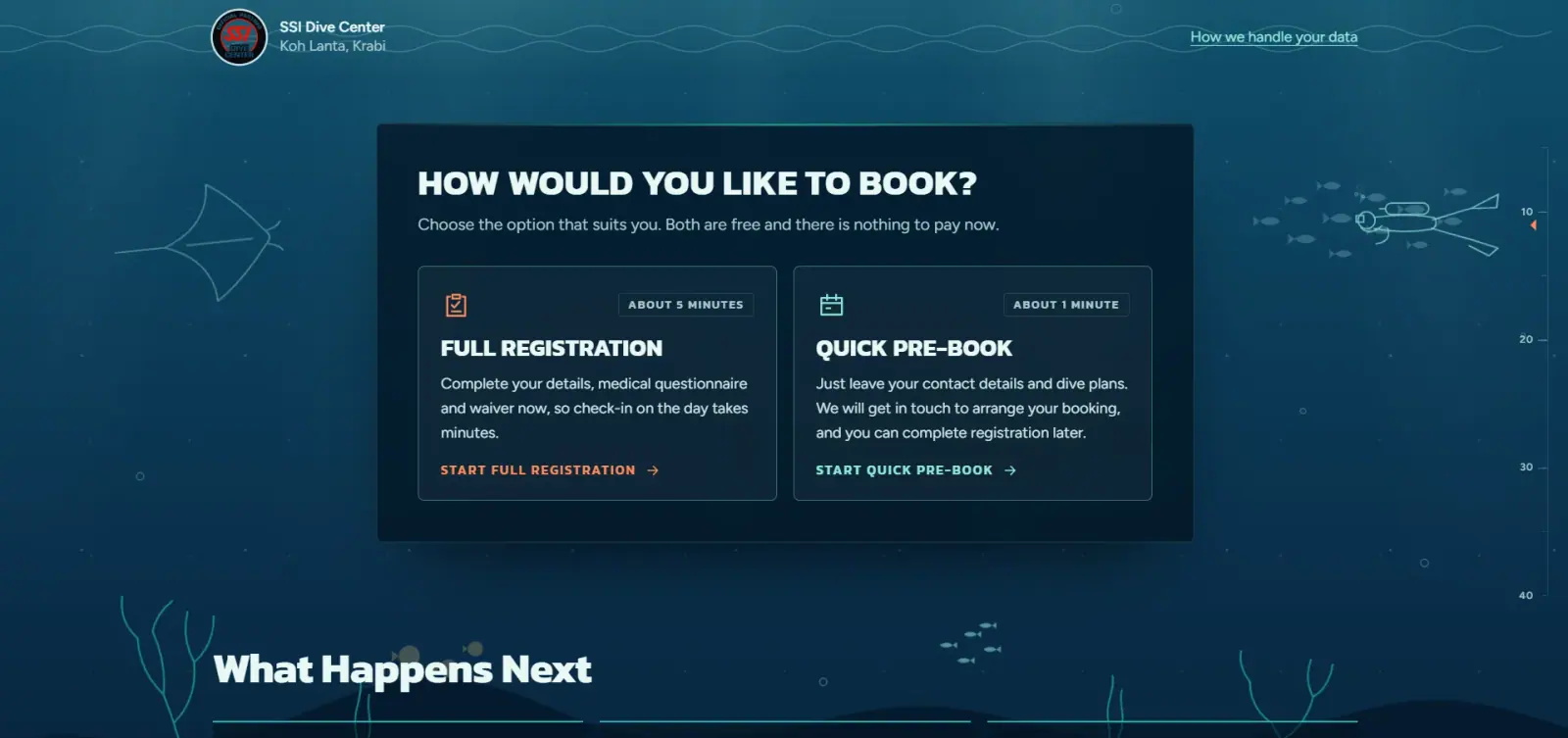 Flip Flop Divers - Registration Portal screen 4