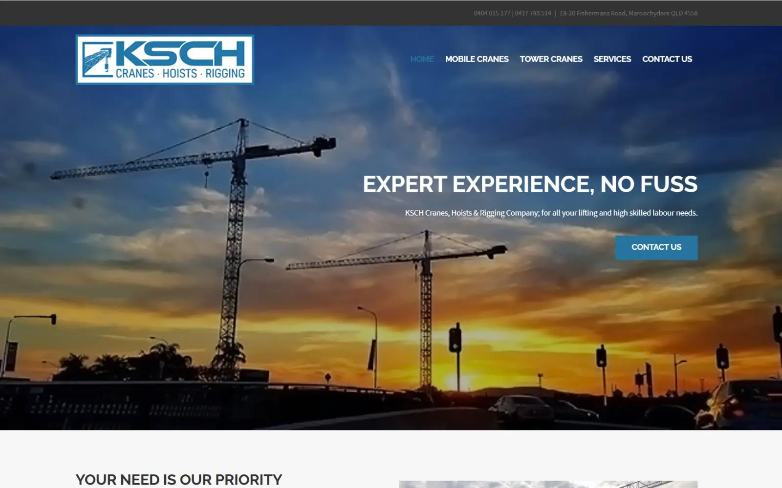 Homepage before the rebuild